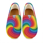 Rainbow Swirl Print Casual Shoes
