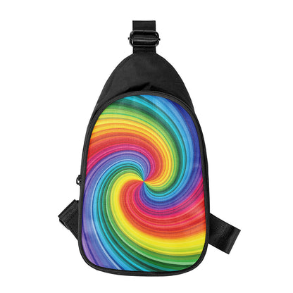 Rainbow Swirl Print Chest Bag
