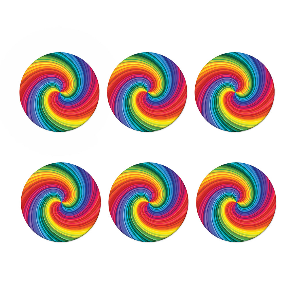 Rainbow Swirl Print Coaster Set