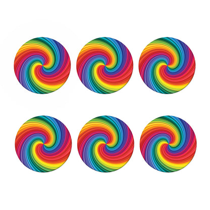 Rainbow Swirl Print Coaster Set