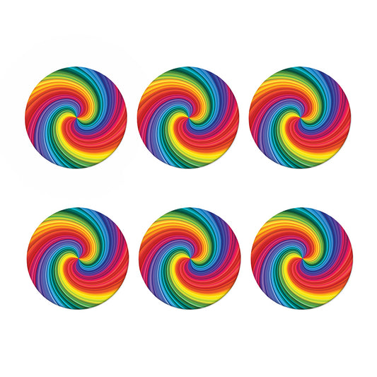Rainbow Swirl Print Coaster Set