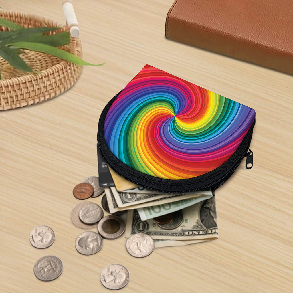 Rainbow Swirl Print Coin Purse