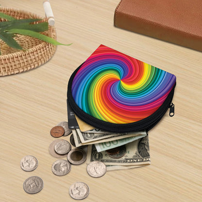 Rainbow Swirl Print Coin Purse