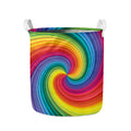 Rainbow Swirl Print Collapsible Laundry Basket
