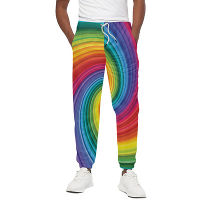 Rainbow Swirl Print Cotton Pants