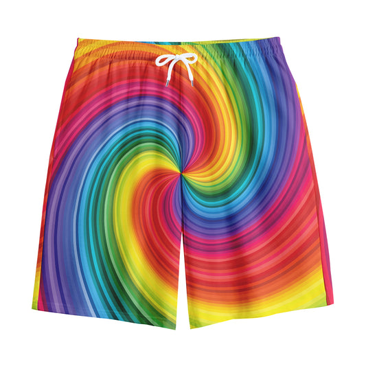 Rainbow Swirl Print Cotton Shorts