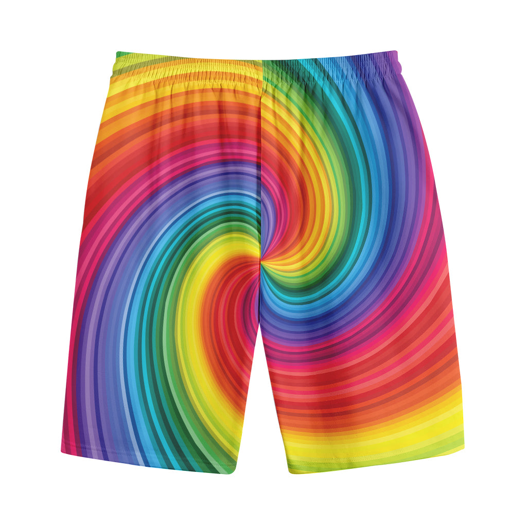 Rainbow Swirl Print Cotton Shorts