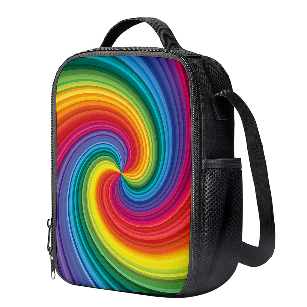 Rainbow Swirl Print Crossbody Lunch Bag