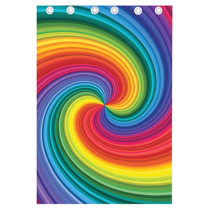 Rainbow Swirl Print Curtain