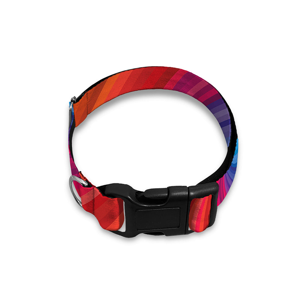 Rainbow Swirl Print Dog Collar