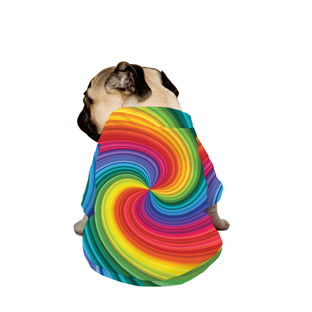 Rainbow Swirl Print Dog Zip Up Jacket