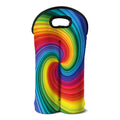 Rainbow Swirl Print Double Neoprene Wine Tote