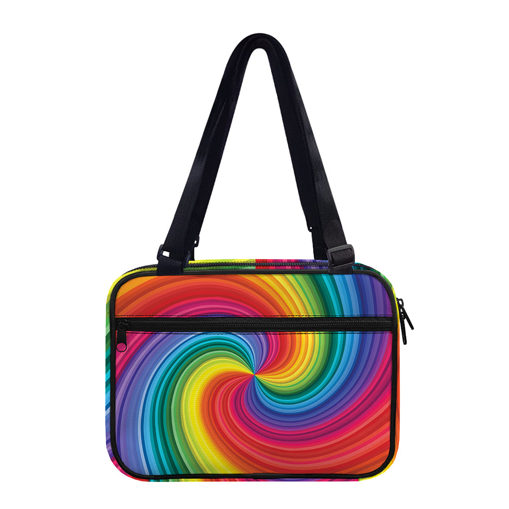 Rainbow Swirl Print Double Strap Bible Bag