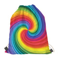 Rainbow Swirl Print Drawstring Bag