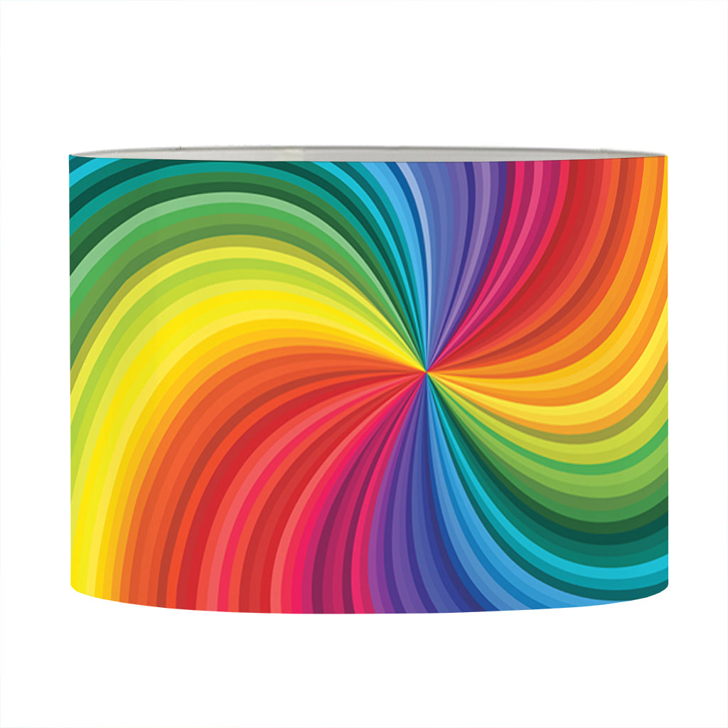 Rainbow Swirl Print Drum Lamp Shade