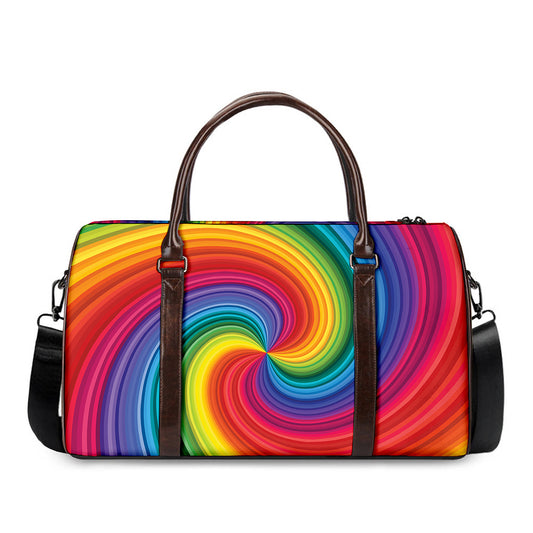 Rainbow Swirl Print Duffle Bag