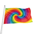 Rainbow Swirl Print Flag