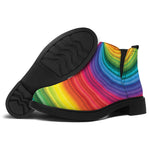 Rainbow Swirl Print Flat Ankle Boots