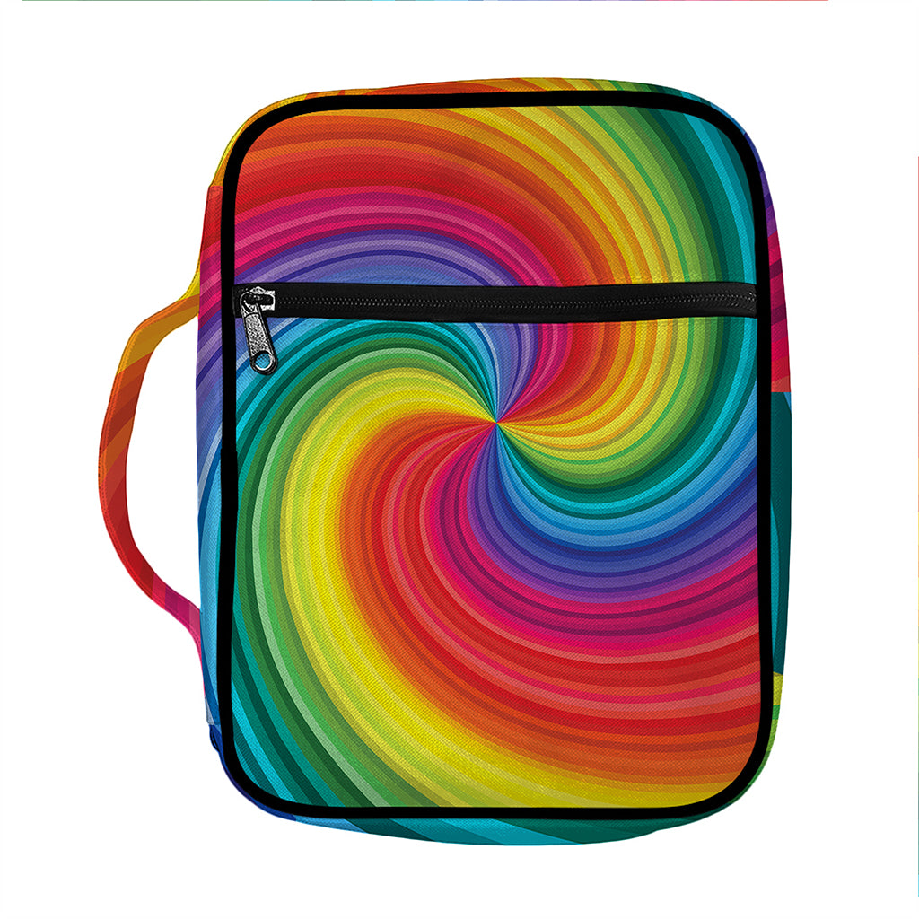 Rainbow Swirl Print Front Pocket Bible Bag