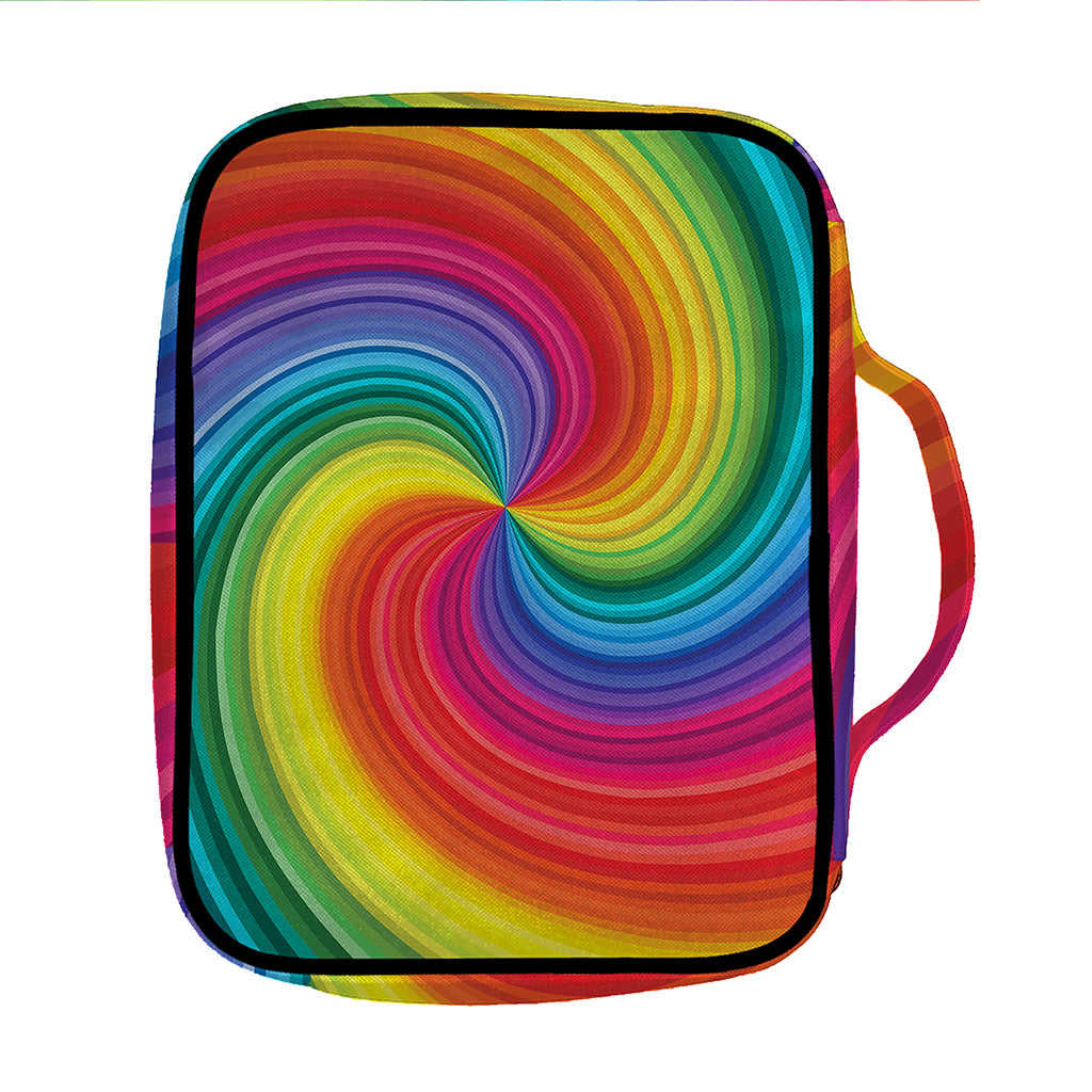 Rainbow Swirl Print Front Pocket Bible Bag