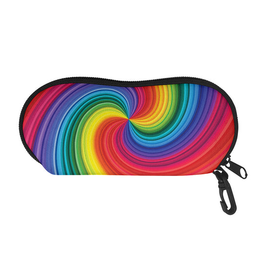 Rainbow Swirl Print Glasses Case