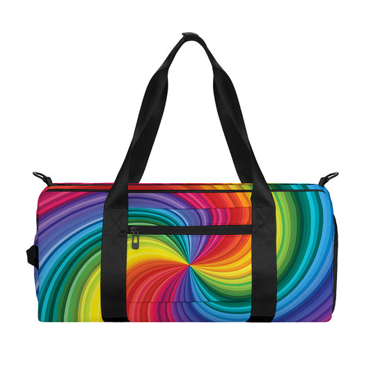 Rainbow Swirl Print Gym Bag