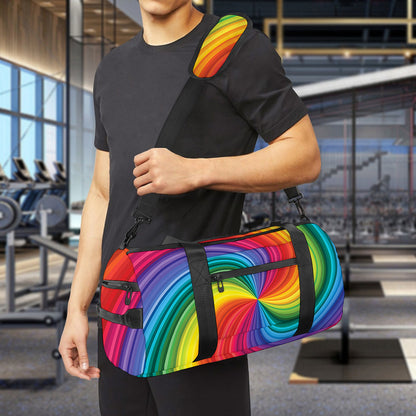 Rainbow Swirl Print Gym Bag