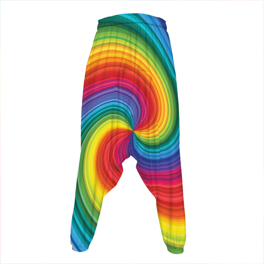 Rainbow Swirl Print Hammer Pants