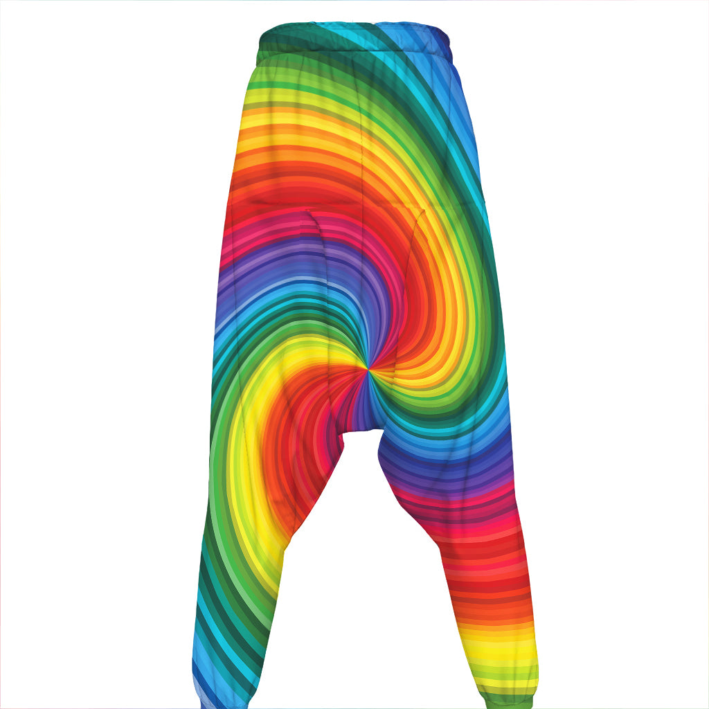 Rainbow Swirl Print Hammer Pants