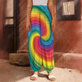 Rainbow Swirl Print Harem Pants
