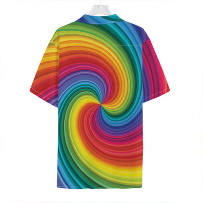Rainbow Swirl Print Hawaiian Shirt