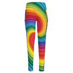 Rainbow Swirl Print High-Waisted Pocket Leggings
