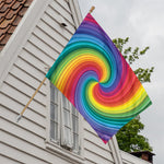 Rainbow Swirl Print House Flag