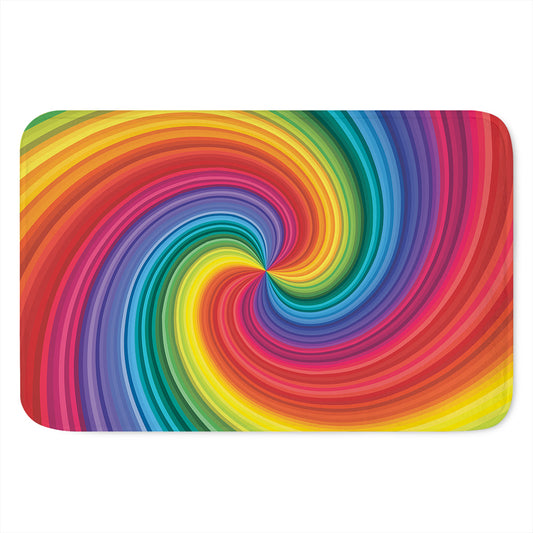 Rainbow Swirl Print Indoor Door Mat