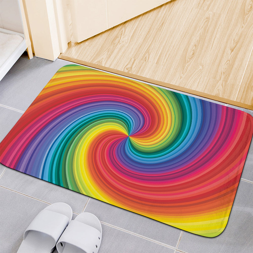 Rainbow Swirl Print Indoor Door Mat