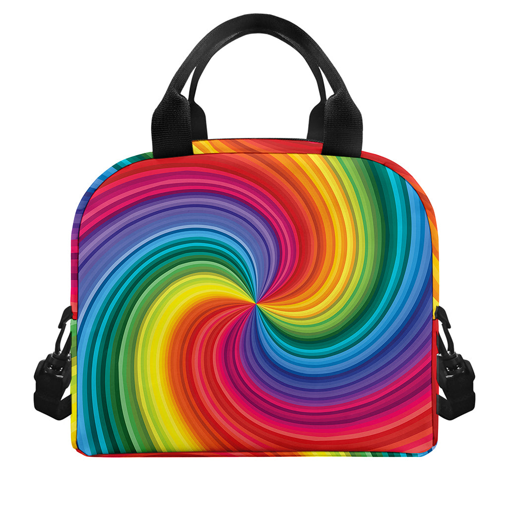 Rainbow Swirl Print Insulated Lunch Bag