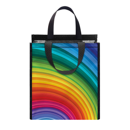Rainbow Swirl Print Insulated Lunch Tote