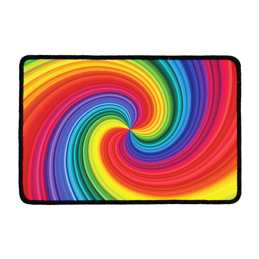 Rainbow Swirl Print Kitchen Mat
