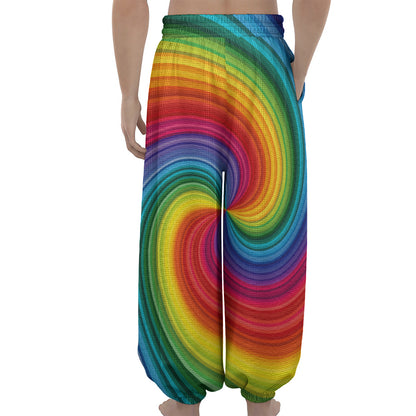 Rainbow Swirl Print Lantern Pants