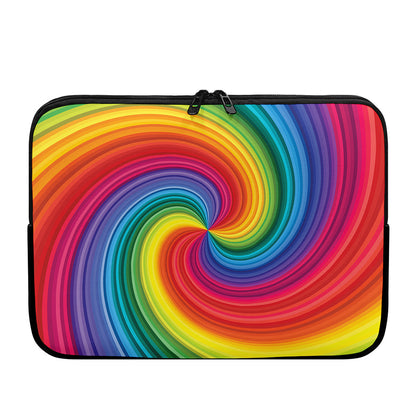 Rainbow Swirl Print Laptop Sleeve