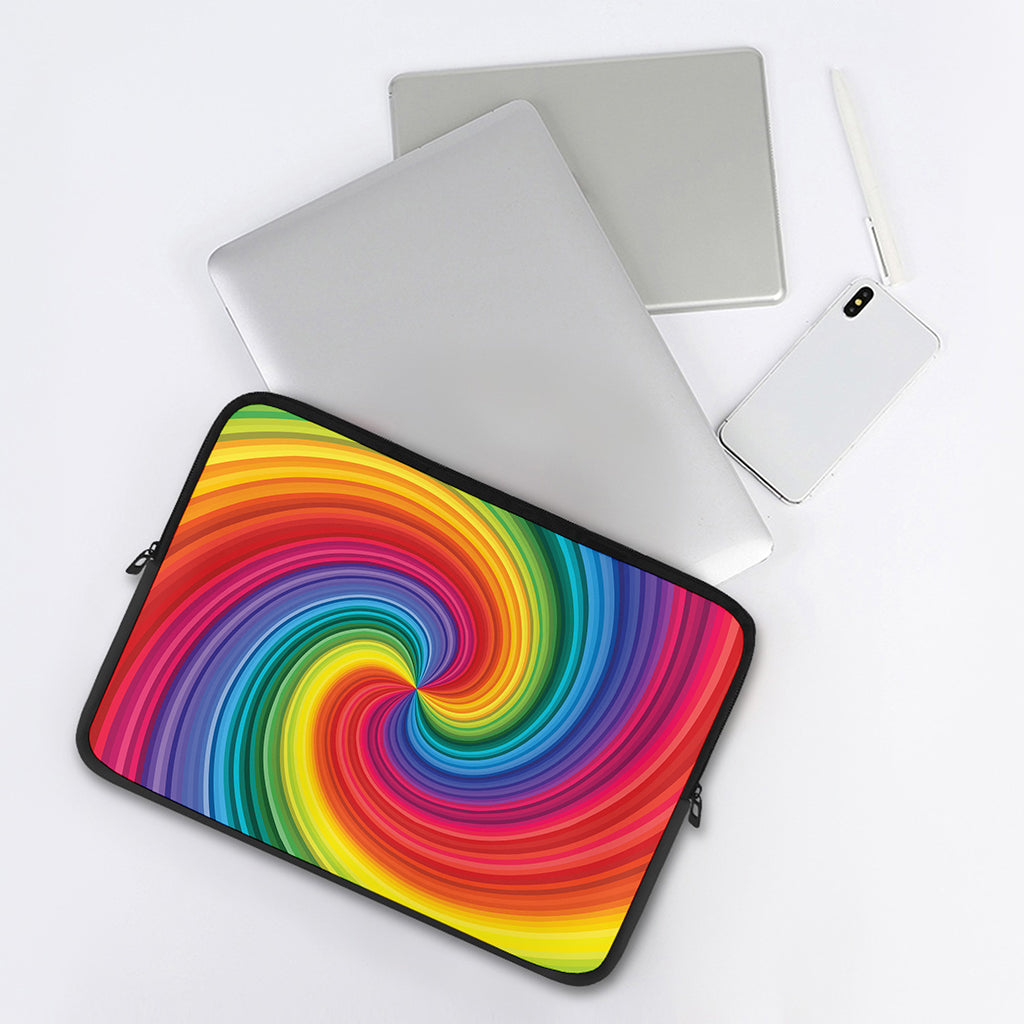 Rainbow Swirl Print Laptop Sleeve
