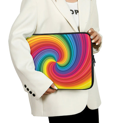 Rainbow Swirl Print Laptop Sleeve