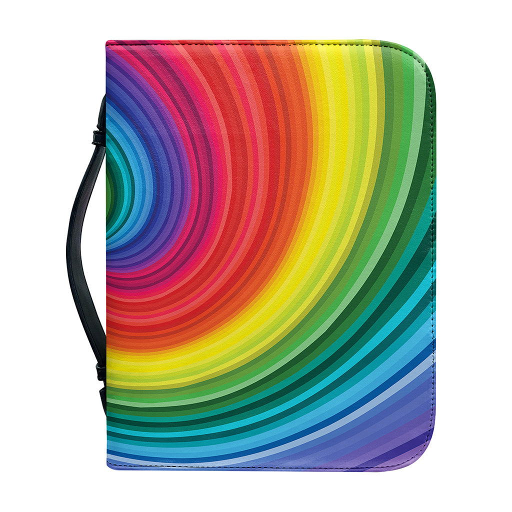 Rainbow Swirl Print Leather Bible Cover