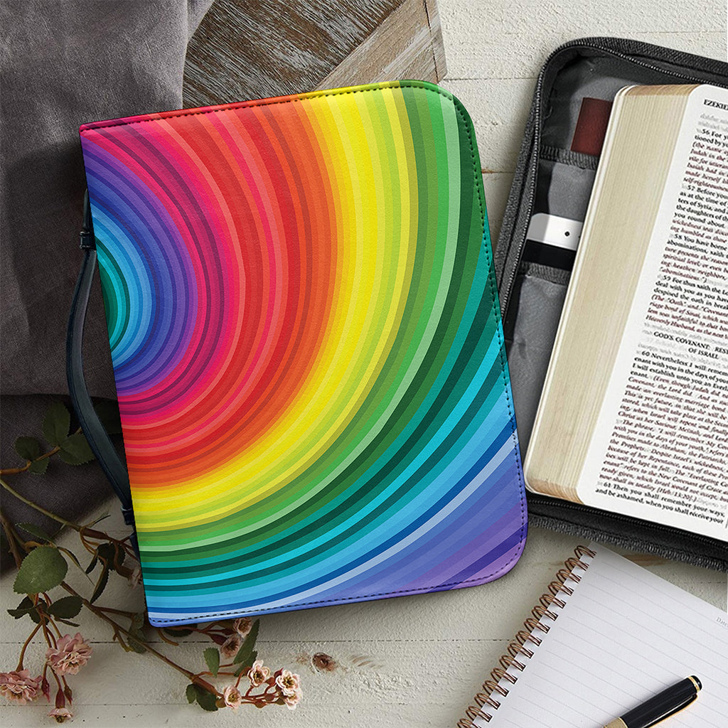 Rainbow Swirl Print Leather Bible Cover
