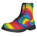 Rainbow Swirl Print Lace-Up Boots