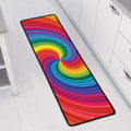 Rainbow Swirl Print Long Kitchen Mat