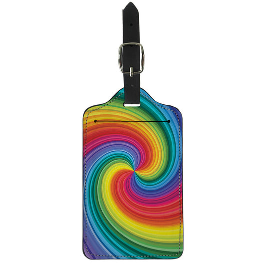 Rainbow Swirl Print Luggage Tag