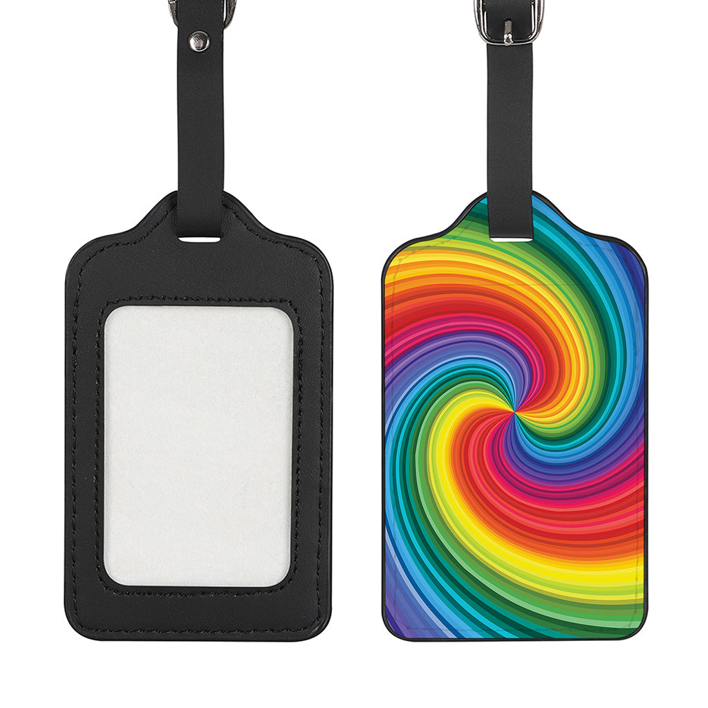 Rainbow Swirl Print Luggage Tag