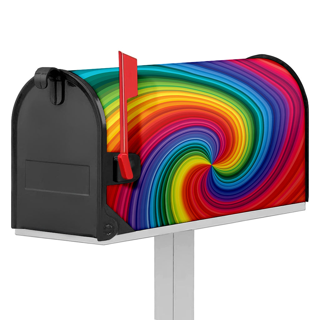 Rainbow Swirl Print Mailbox Cover