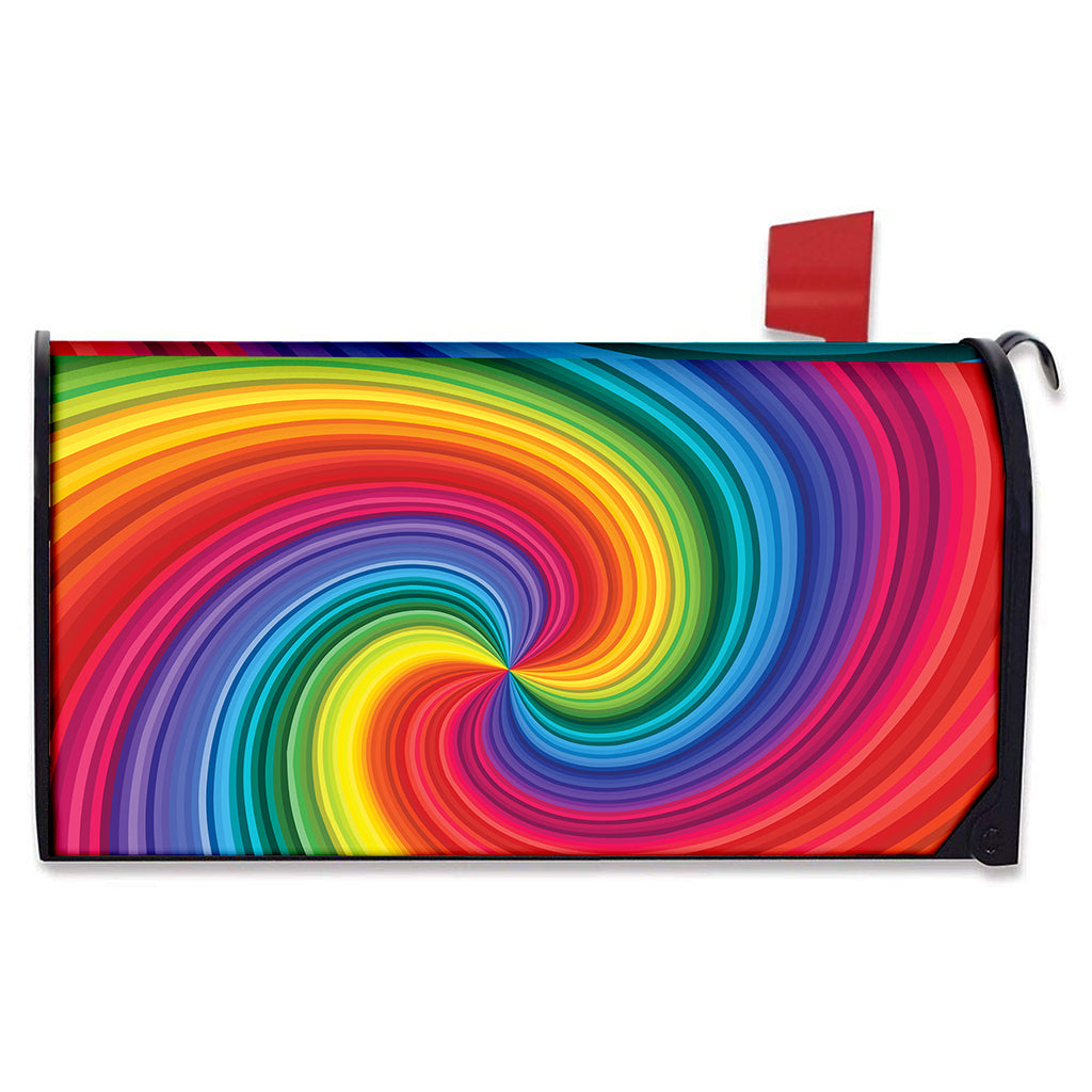 Rainbow Swirl Print Mailbox Cover